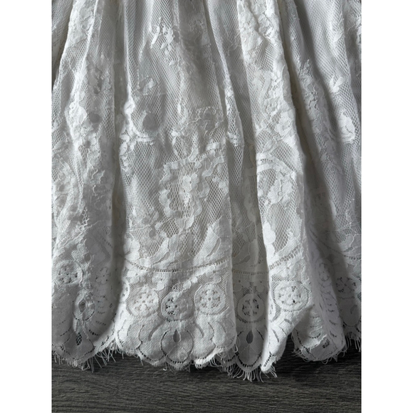 Boho Lace Hi Low Maxi Dress Ivory Cottagecore Romantic Festival EUC No Tags - Picture 7 of 11